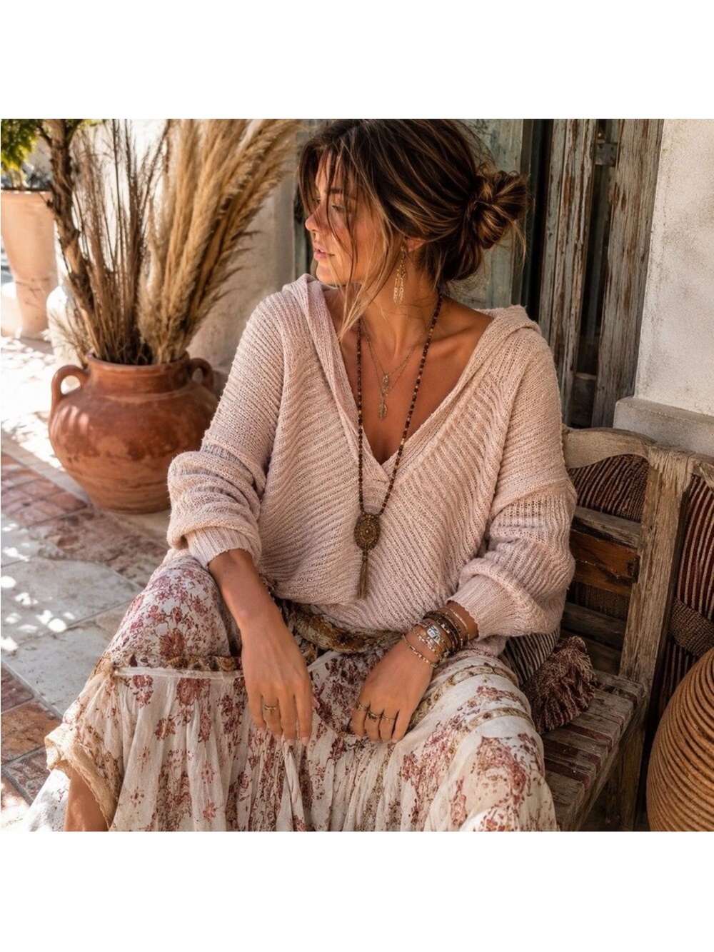 Free People | Marlie Dusty Pink Pullover Sweater